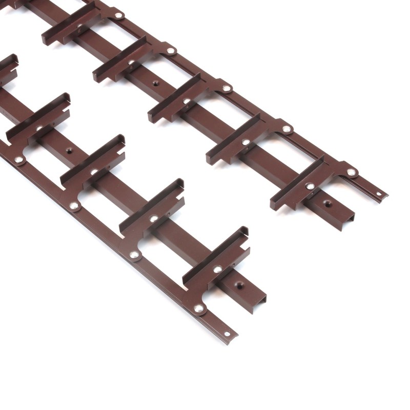 Aluminiowy bezrączkowy mechanizm do pionowych i poziomych żaluzji tarasowych - kolor brązowy